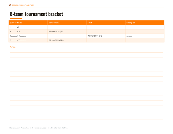 Preview of Printable 8-Team Cornhole Bracket
